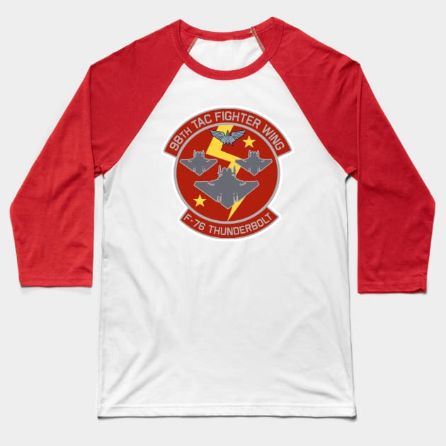 Starship Troopers TAC Fighter Wing Baseball T-Shirt by PopCultureShirts